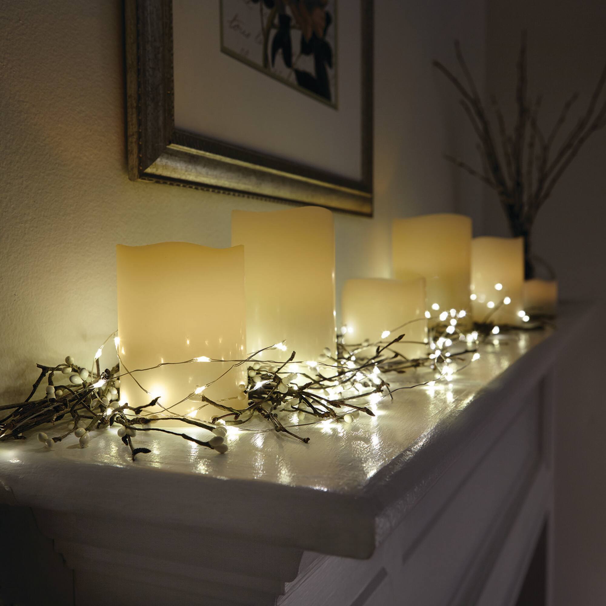 80ct. Warm White LED String Lights with Silver Wire by Ashland®